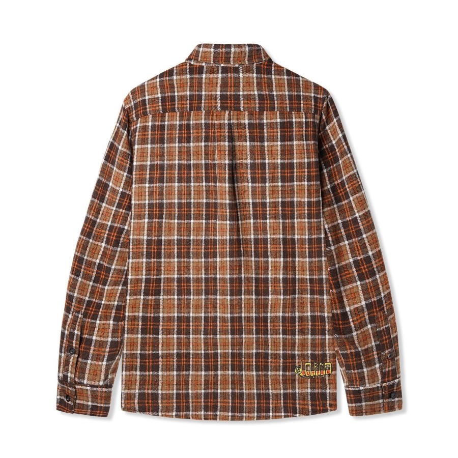 Clothing Butter Goods | Caterpillar Flannel Shirt,Brown/Orange