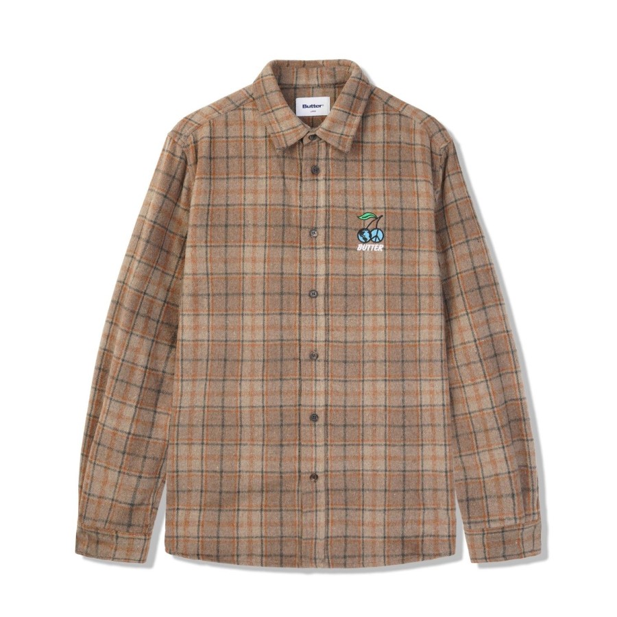 Clothing Butter Goods | Cherry Flannel Shirt,Taupe