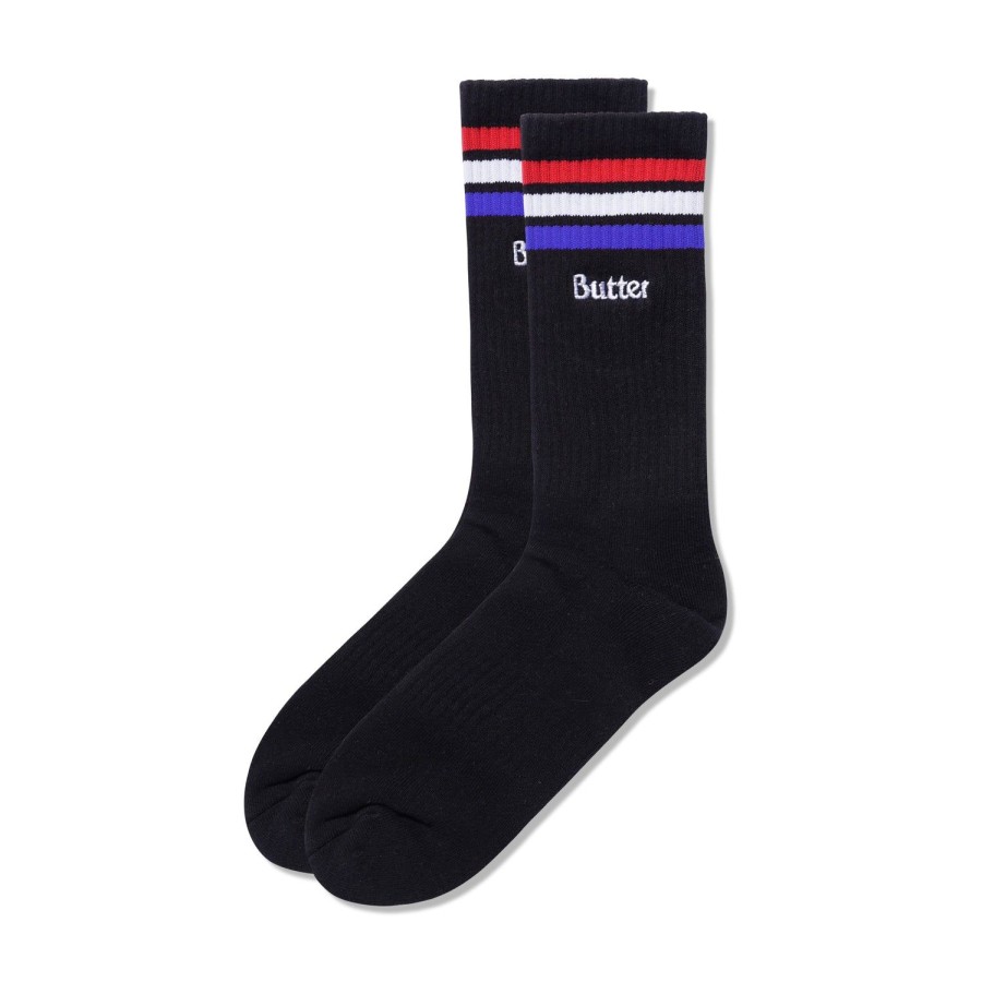 Accessories Butter Goods | Stripe Socks,Black