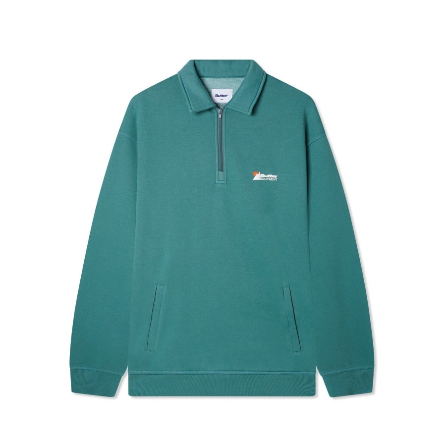 Clothing Butter Goods | Pigment Dye 1/4 Zip Pullover,Jungle Wood