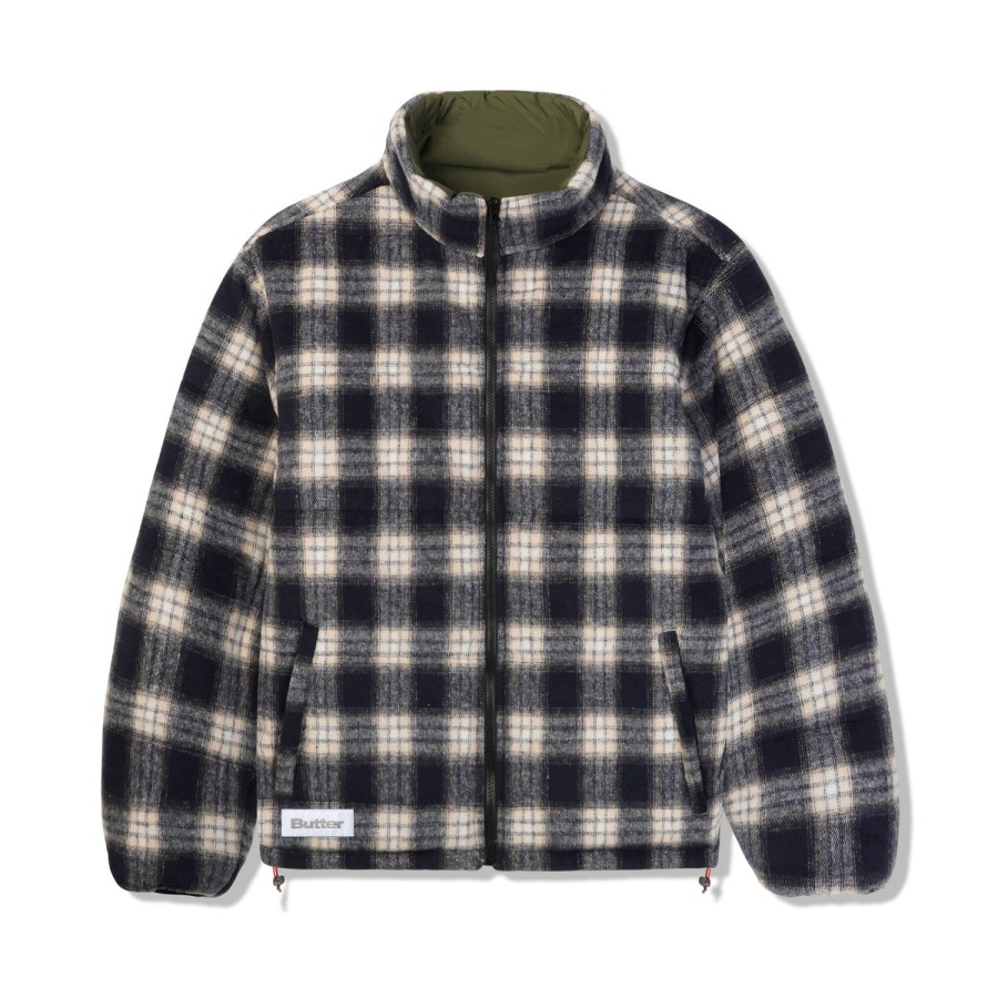 Clothing Butter Goods | Reversible Plaid Puffer Jacket,Navy/Alpine