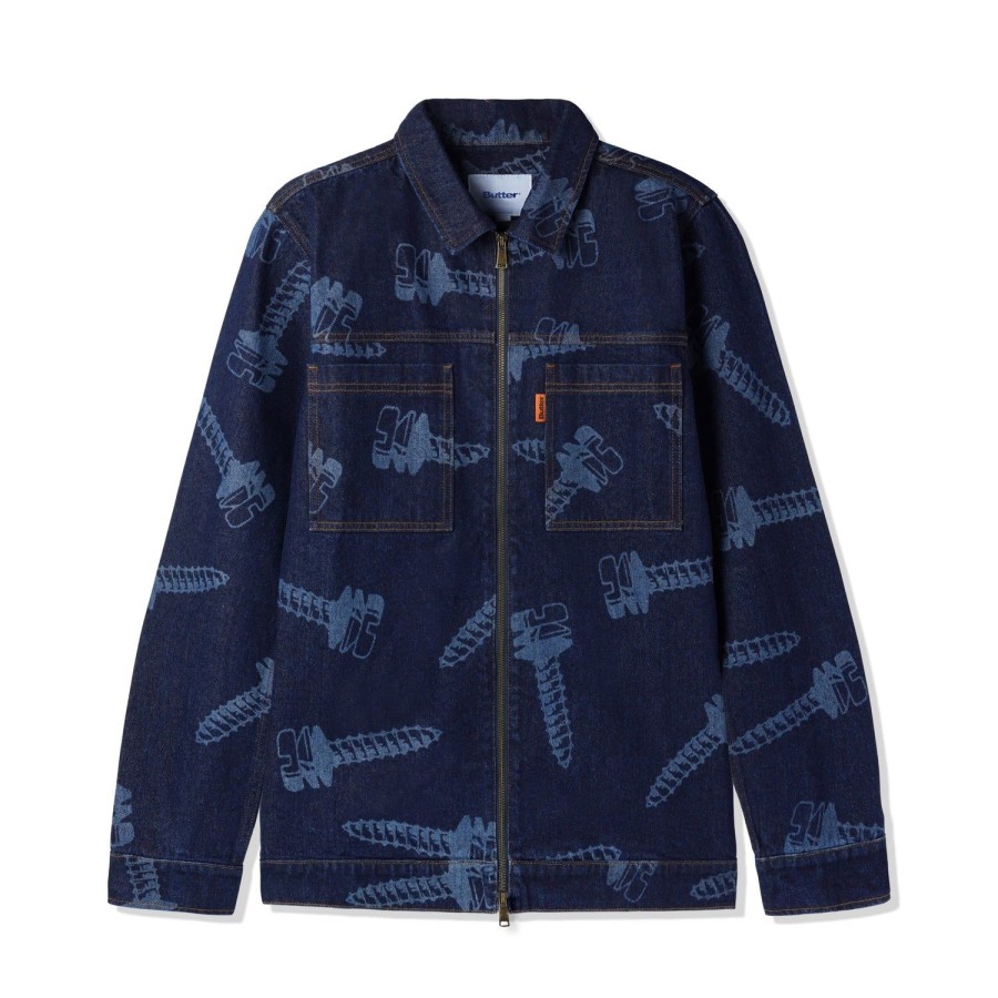 Clothing Butter Goods | Screw Denim Jacket,Dark Indigo