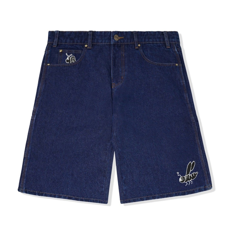 Clothing Butter Goods | Critter Baggy Denim Shorts,Dark Indigo